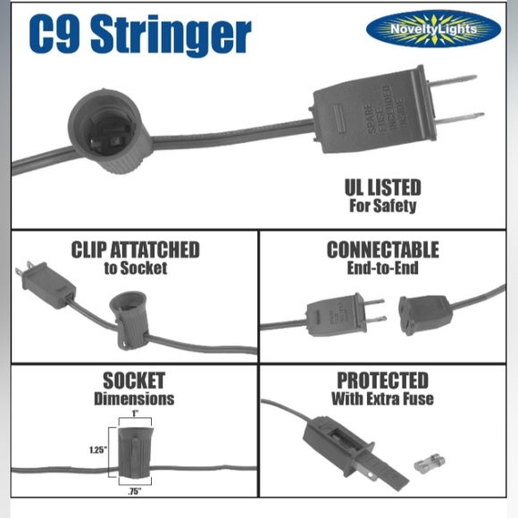 Multi Ceramic Incandescent Christmas String Lights - Picture 3 of 8